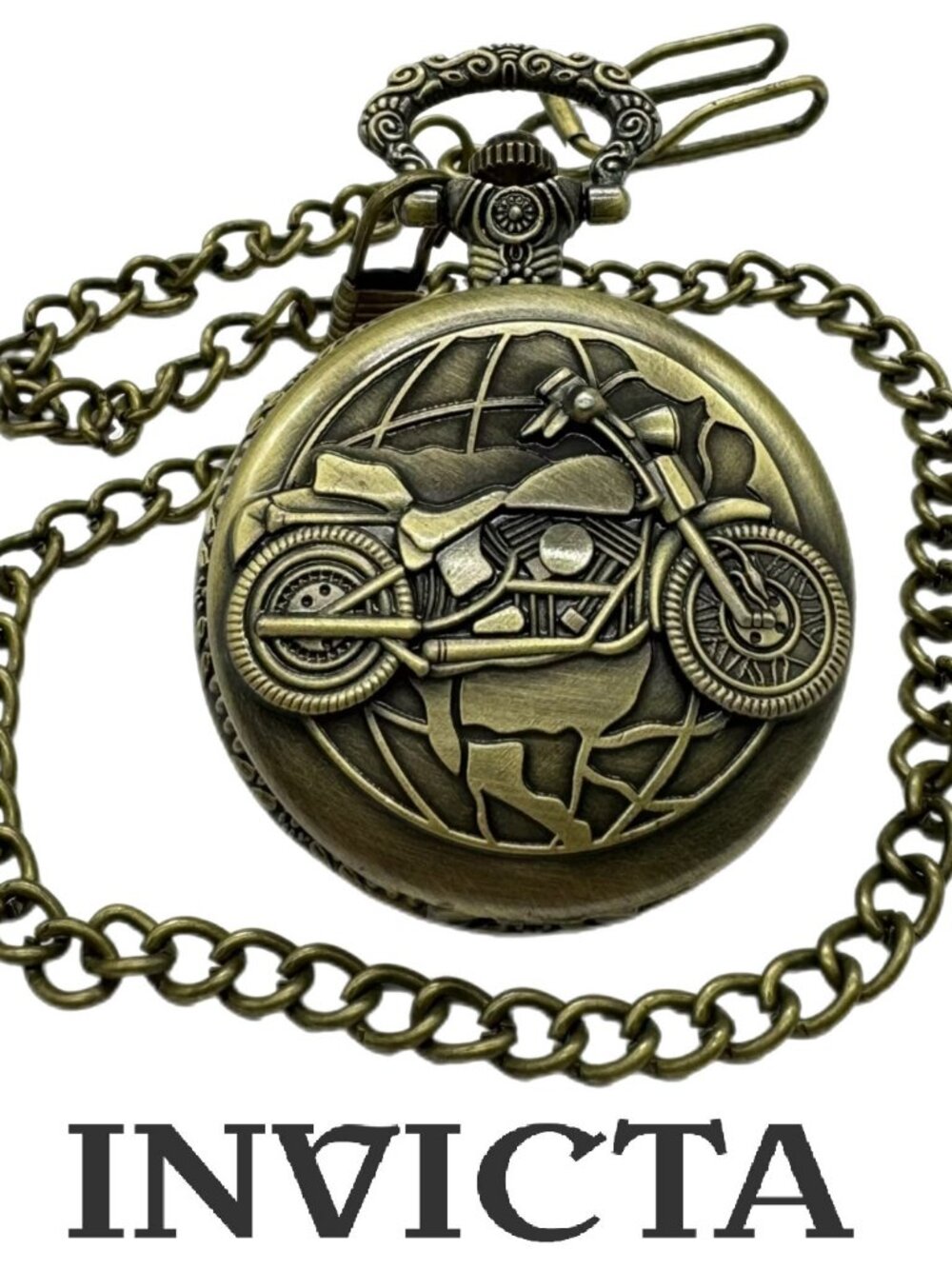 $199 Invicta Vintage Road Warrior Bronze 47mm Pocket Watch 49002 NIB